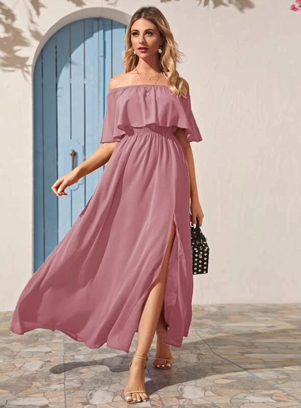 Pink summer maxi dress 
