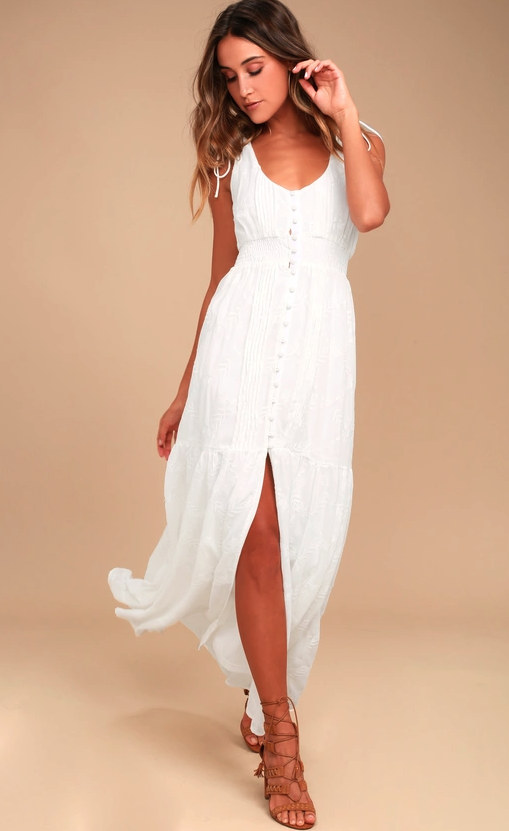 White floorlength beach dress