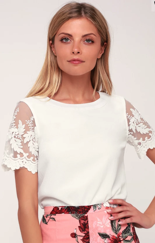 White lace top for summer